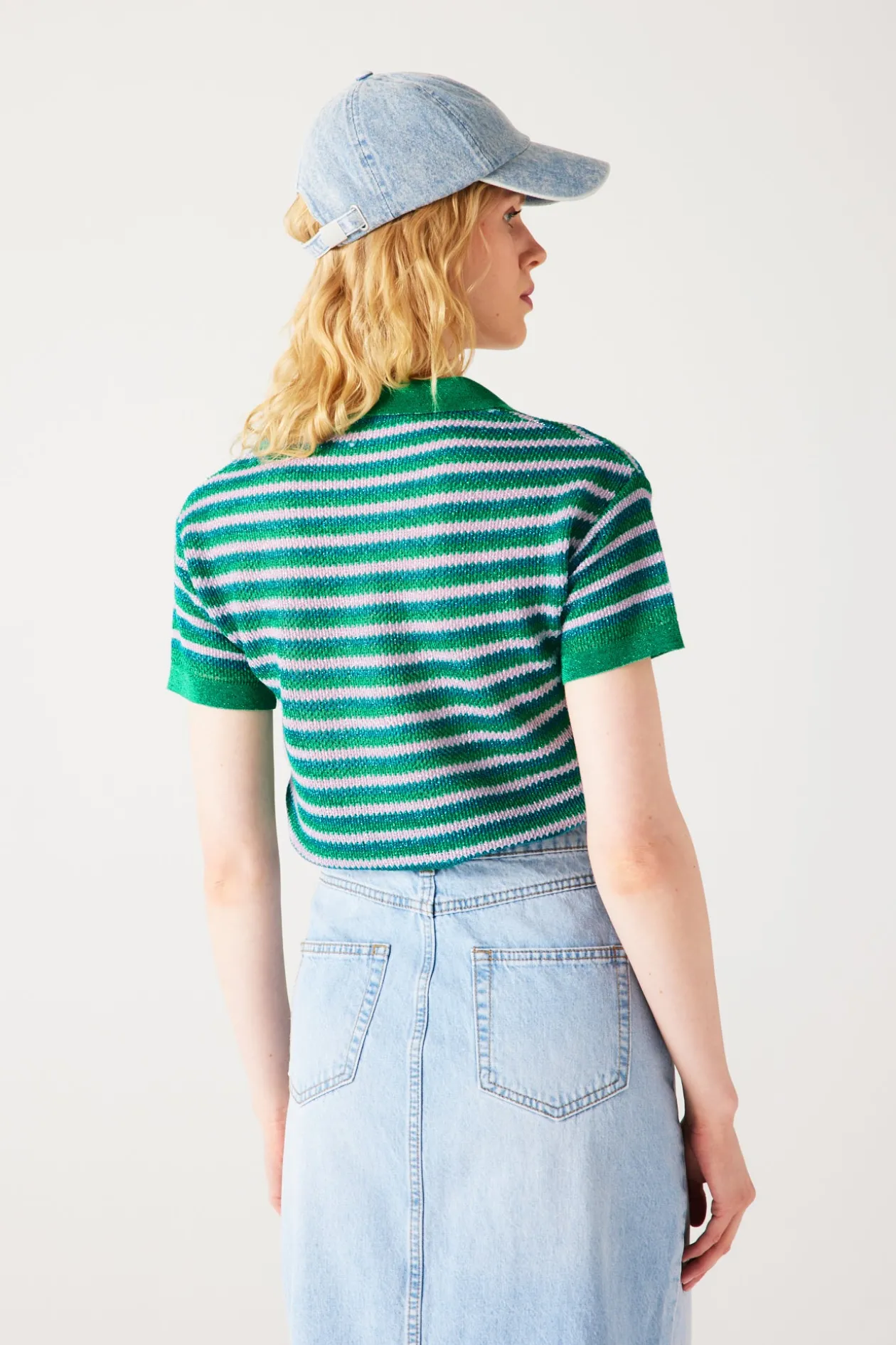 Promod Pull polo pailleté Femme - Imprimé vert Imprimévert New
