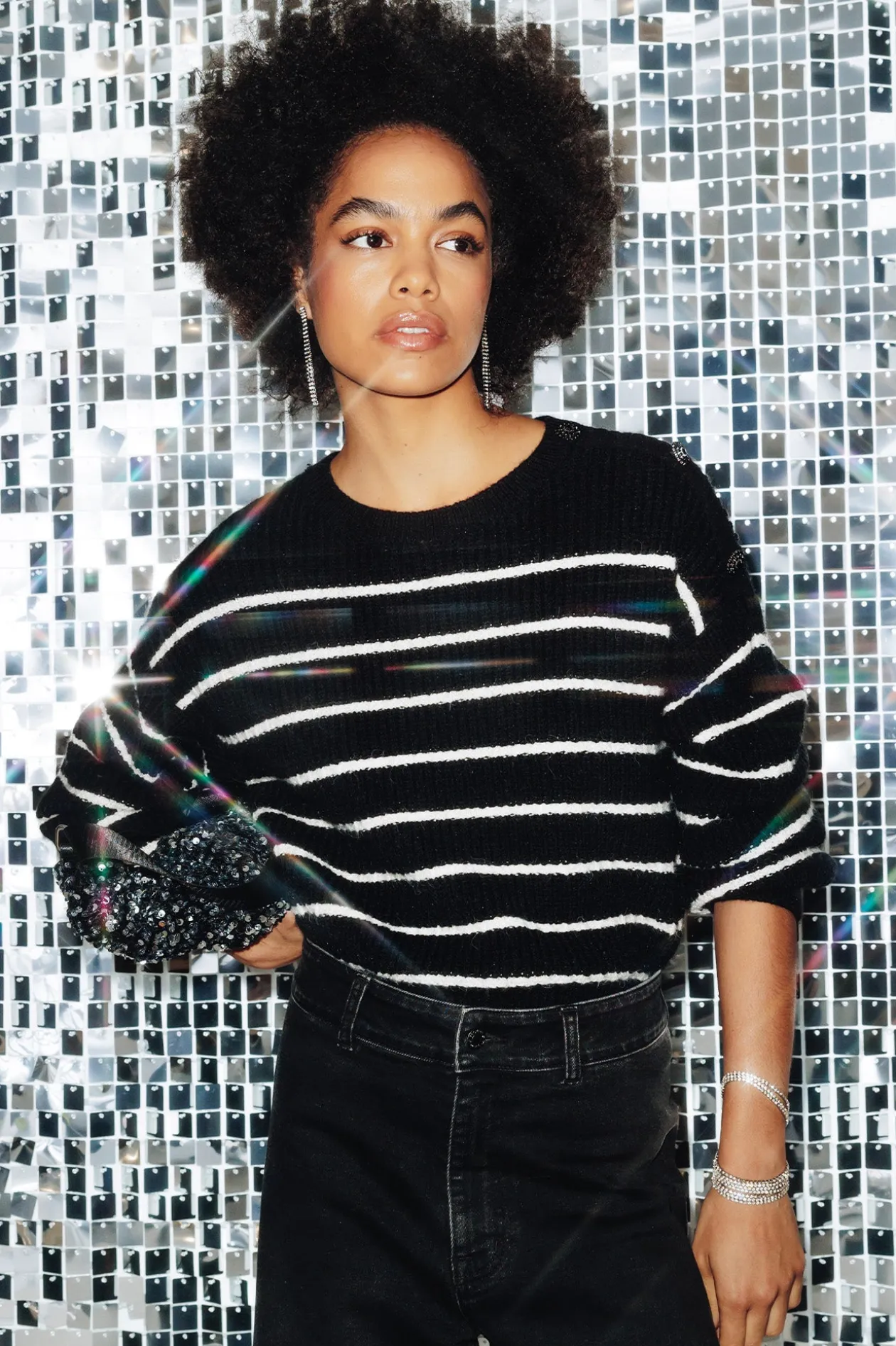 Promod Pull rayé côtelé Femme - Rayé Noir RayéNoir Store