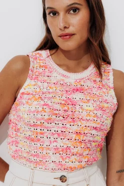 Promod Pull sans manches Femme - Imprimé multicolore Imprimémulticolore Outlet