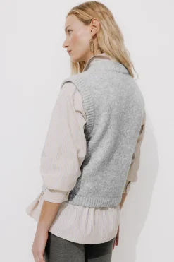 Promod Pull sans manches Femme - Gris clair Grisclair Fashion