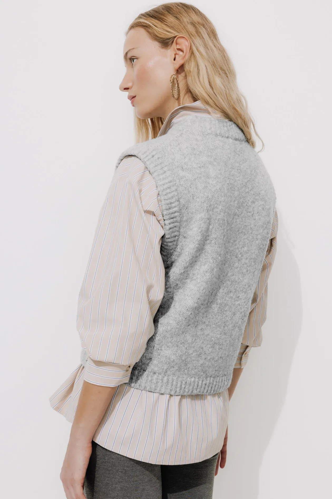 Promod Pull sans manches Femme - Gris clair Grisclair Fashion