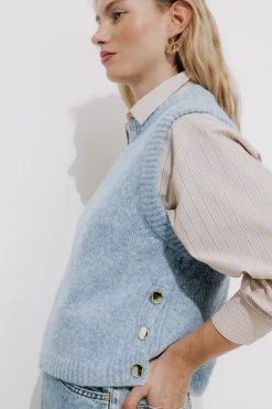 Promod Pull sans manches Femme - Bleu ciel foncé Bleucielfoncé Store