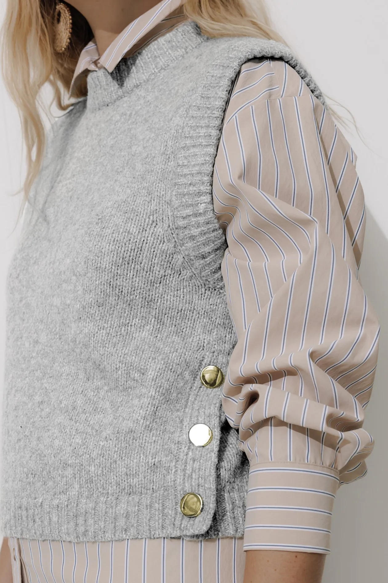 Promod Pull sans manches Femme - Gris clair Grisclair Fashion