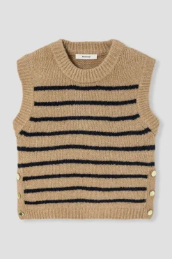Promod Pull sans manches Femme - Rayures multicolores Rayuresmulticolores Fashion