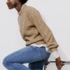 Promod Pull torsadé col rond Femme - Taupe Clearance