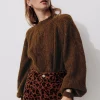 Promod Pull torsadé col rond Femme - Chocolat Cheap