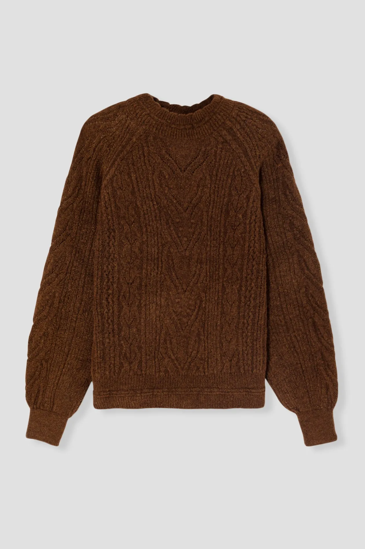 Promod Pull torsadé col rond Femme - Chocolat Cheap