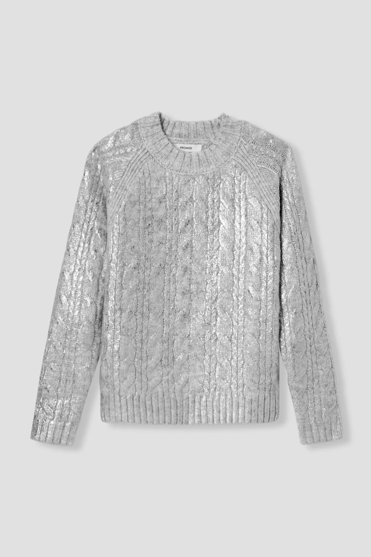 Promod Pull torsadé effet métallisé - Gris clair Grisclair Store