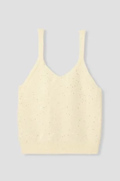 Promod Pull-débardeur à paillettes - Ecru Flash Sale