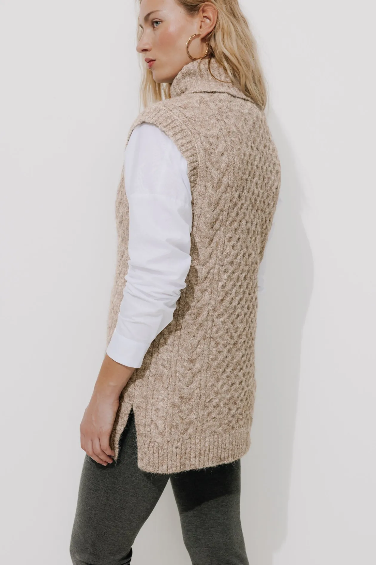 Promod Pull-tunique col roulé Femme - Beige Store