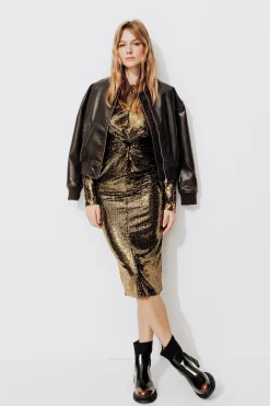 Promod Robe à paillettes Femme - Bronze Hot