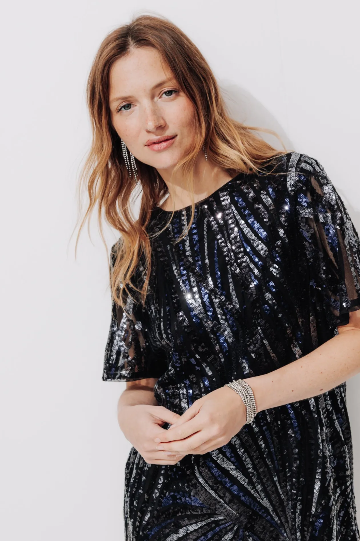 Promod Robe à paillettes recto/verso - Imprimé multicolore Imprimémulticolore Store