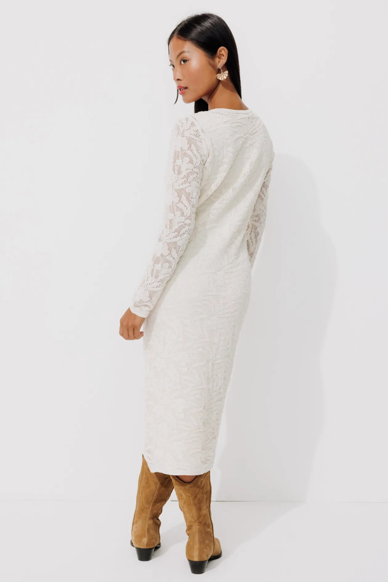 Promod Robe au crochet Femme - Ecru Online