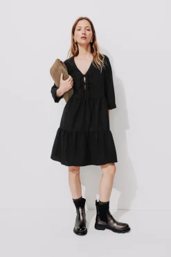 Promod Robe baby doll nouettes - Noir Clearance