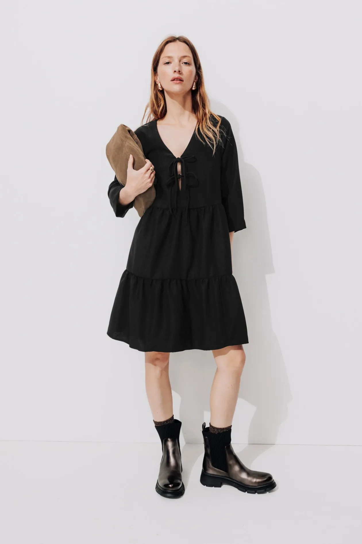 Promod Robe baby doll nouettes - Noir Clearance