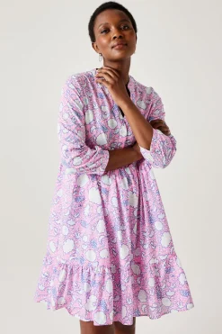 Promod Robe babydoll motifs indiens - Imprimé rose Imprimérose Fashion