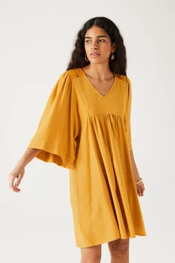 Promod Robe babydoll unie Femme - Ocre Sale