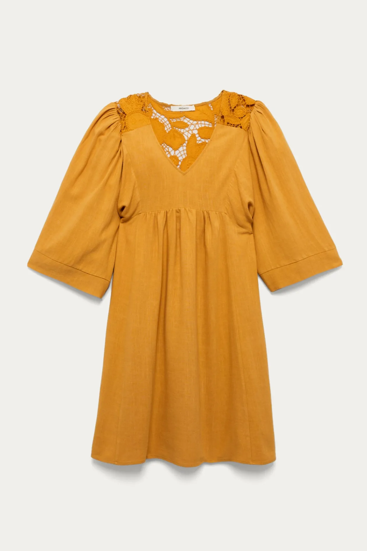 Promod Robe babydoll unie Femme - Ocre Sale