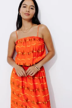 Promod Robe bustier Femme - Imprimé rouge Imprimérouge Shop