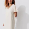 Promod Robe courte brodée Femme - Ecru Online