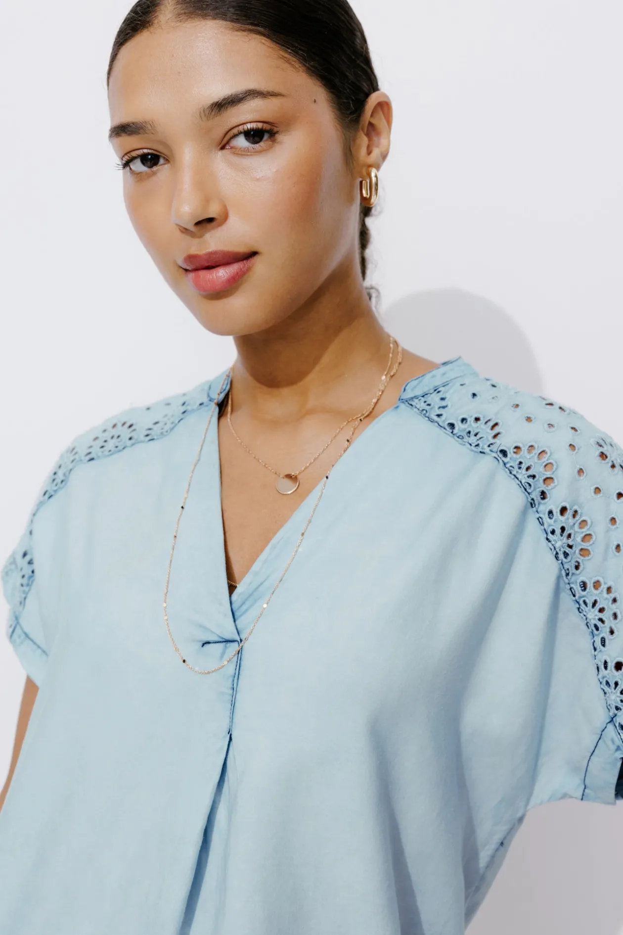 Promod Robe courte broderie anglaise - Jean clair Jeanclair Cheap