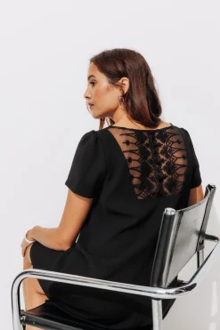 Promod Robe courte détail dentelle - Noir Clearance