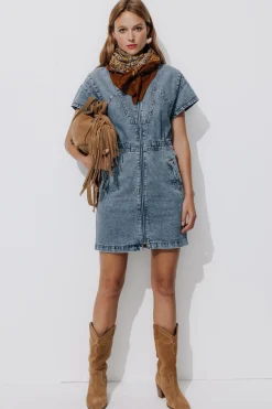 Promod Robe courte en jean Femme - Jean moyen Jeanmoyen Online