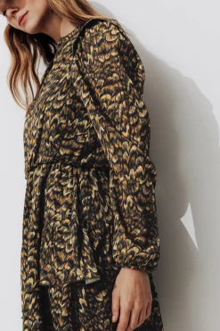 Promod Robe courte imprimée Femme - Imprimé marron Imprimémarron Fashion
