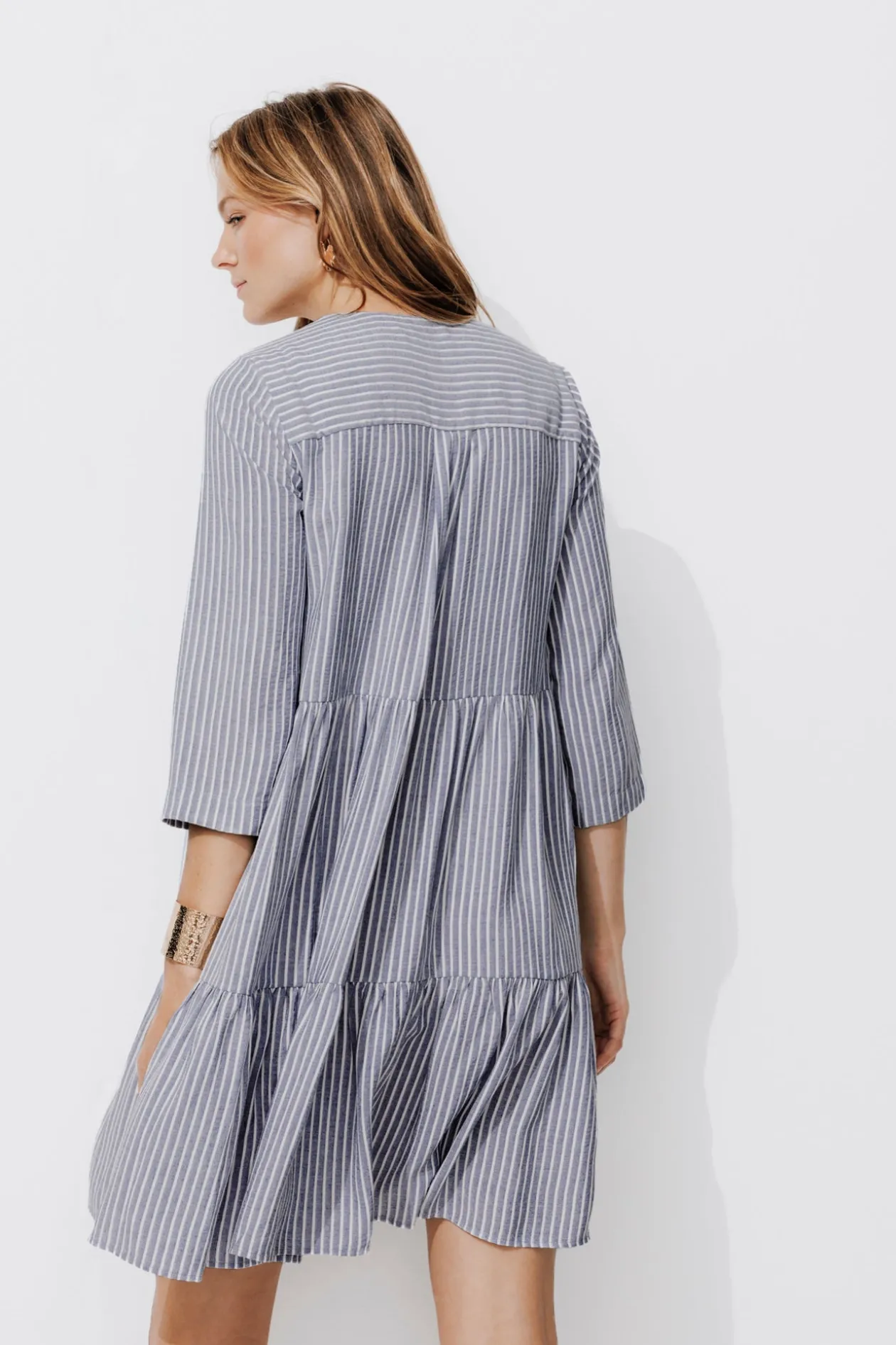 Promod Robe courte rayée Femme - Rayé marine Rayémarine Shop