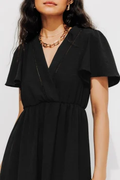 Promod Robe courte volantée Femme - Noir Best Sale