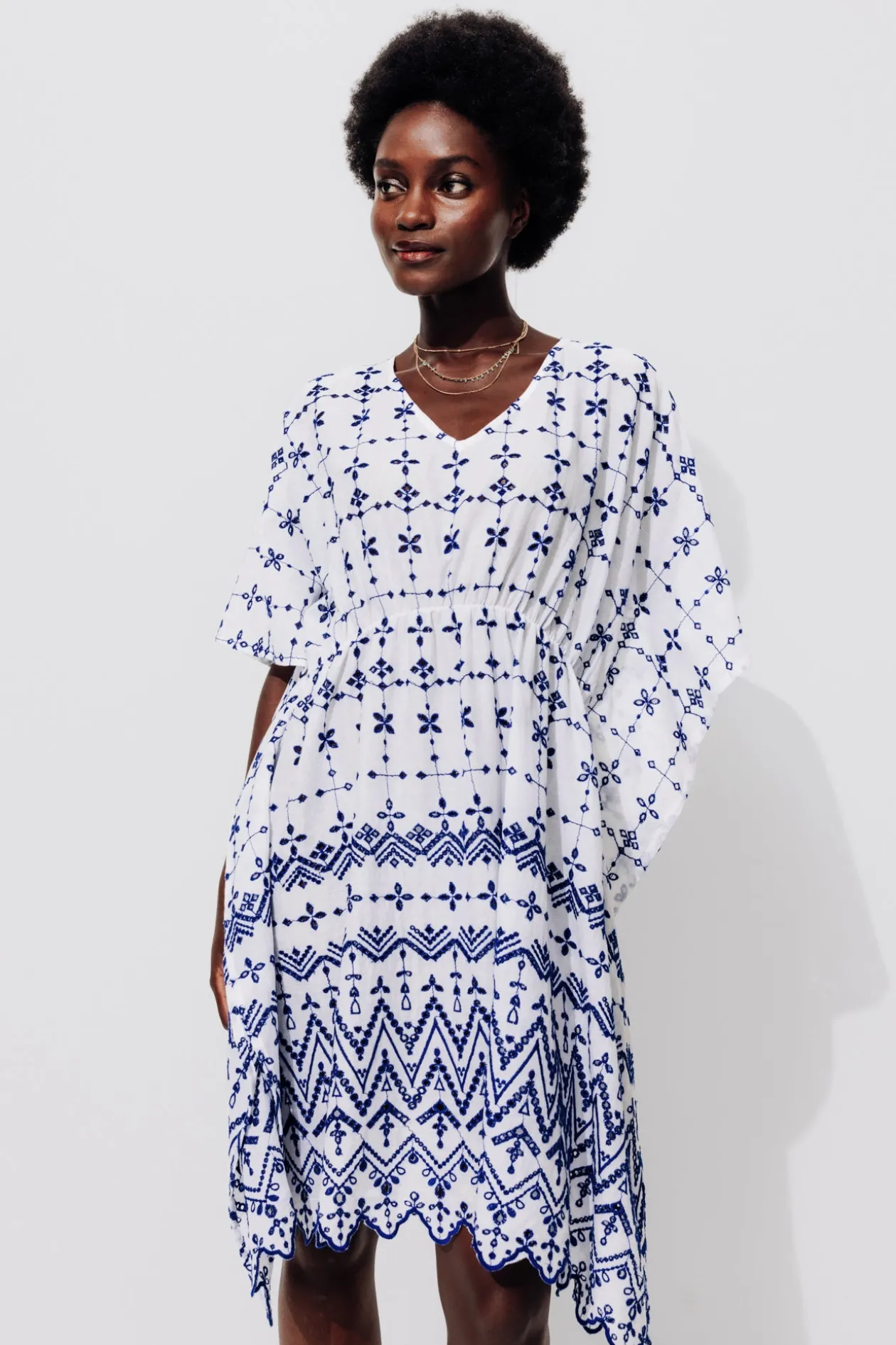 Promod Robe de plage brodée Femme - Bleu New