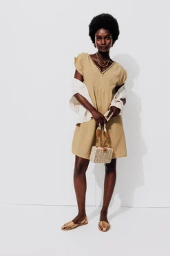 Promod Robe en gaze de coton Femme - Sable Best