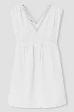 Promod Robe en gaze de coton Femme - Ecru Fashion
