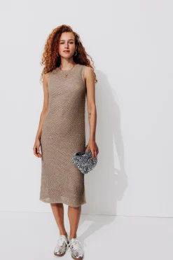 Promod Robe en maille irisée Femme - Taupe Flash Sale