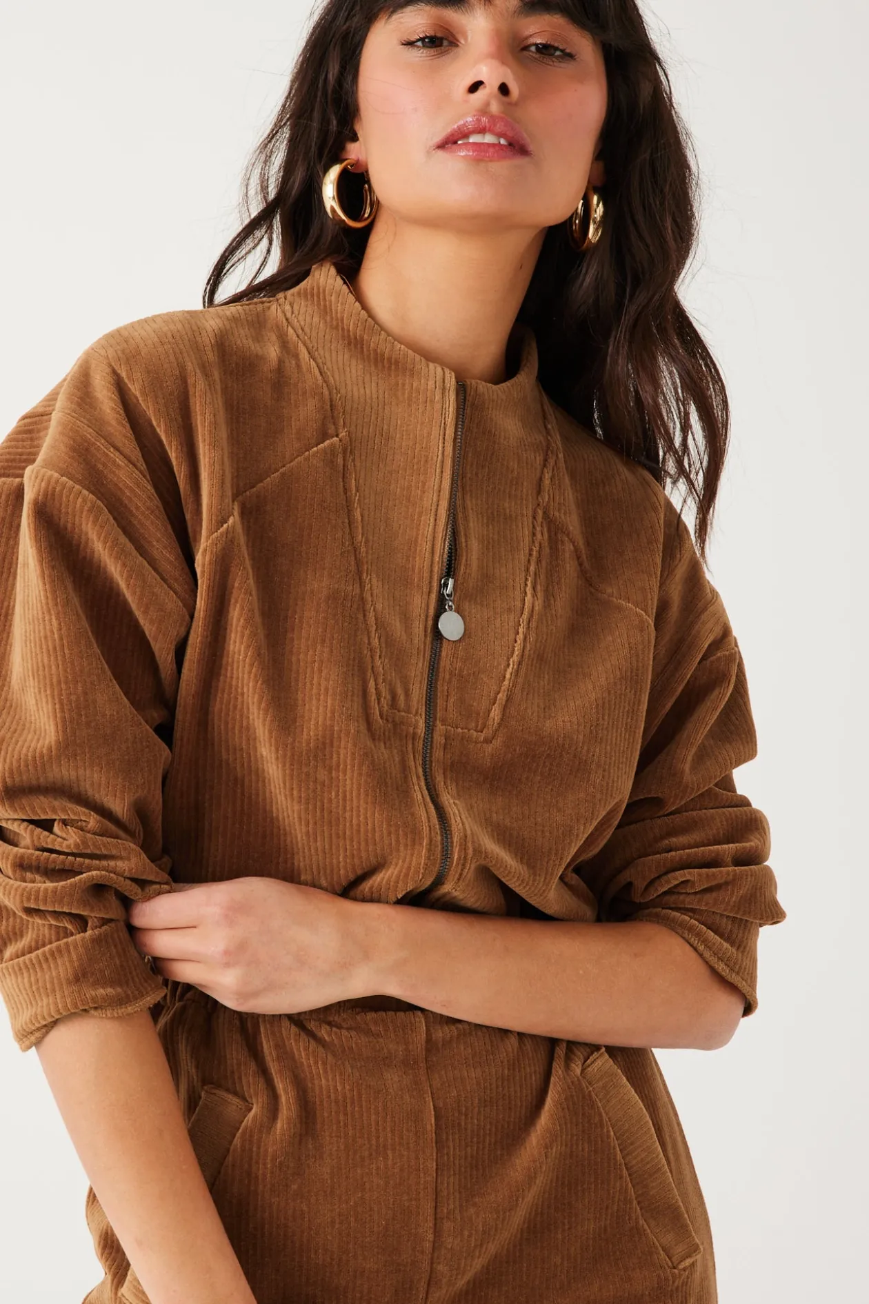 Promod Robe en velours côtelé Femme - Marron Store