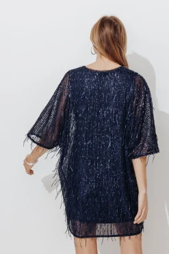Promod Robe frangée à paillettes - Rayé cerise Rayécerise Clearance