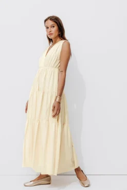 Promod Robe froissée décolletée Femme - Ecru Discount
