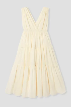 Promod Robe froissée décolletée Femme - Ecru Discount