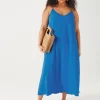 Promod Robe longue à bretelles - Bleu Shop