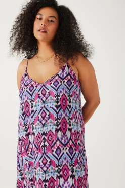 Promod Robe longue à bretelles - Imprimé écru Impriméécru Clearance