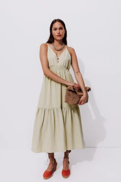 Promod Robe longue à bretelles - Sable Shop