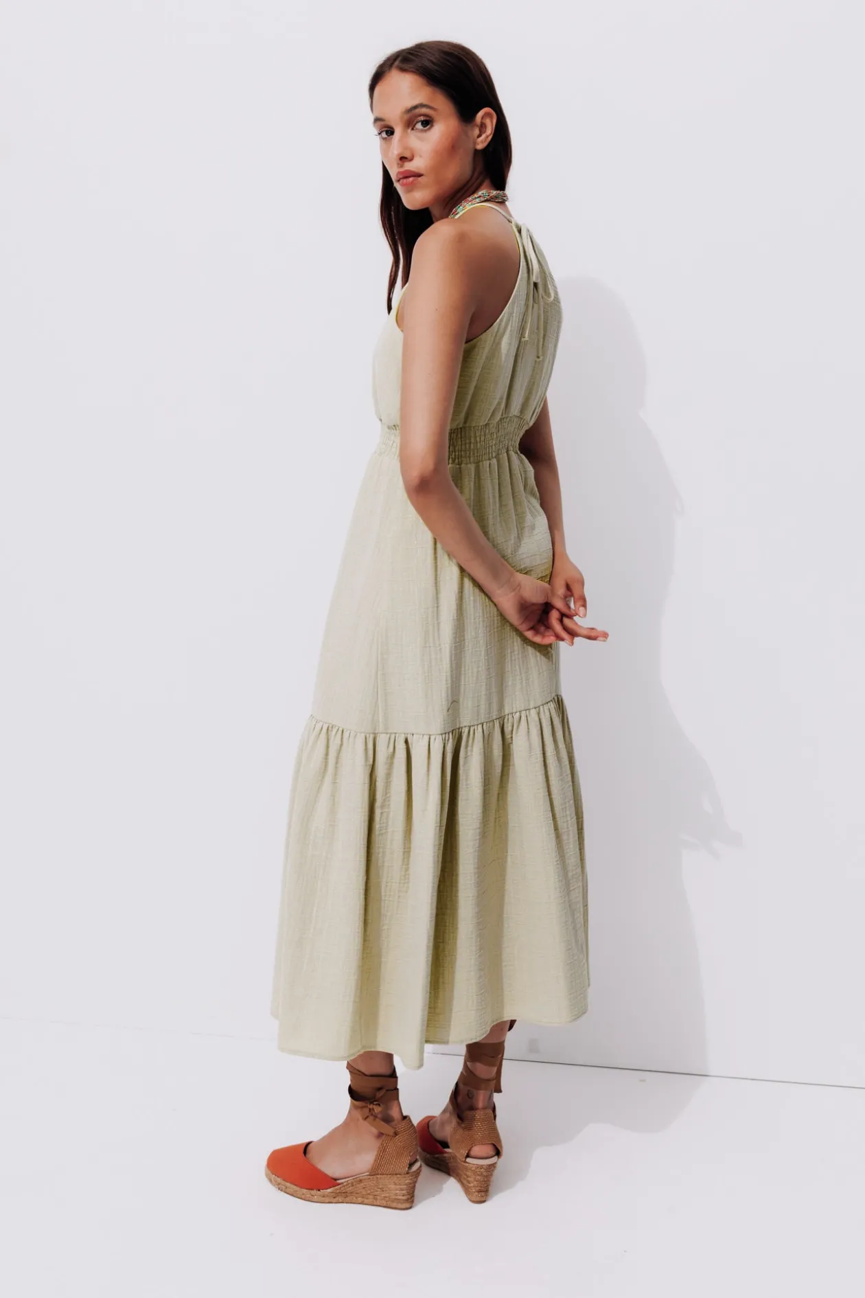 Promod Robe longue à bretelles - Sable Shop