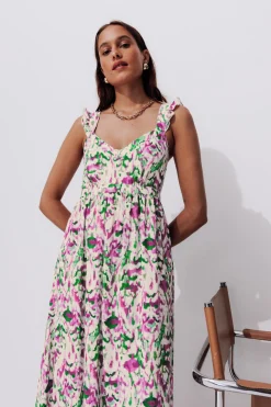 Promod Robe longue à bretelles Femme - Imprimé multicolore Imprimémulticolore Store