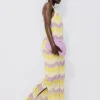 Promod Robe longue au crochet Femme - Rayé écru Rayéécru Flash Sale