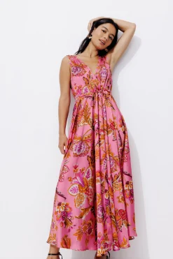 Promod Robe longue éco-conçue - Imprimé rose Imprimérose Flash Sale