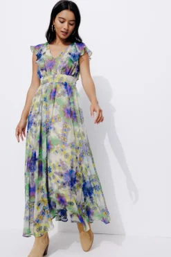 Promod Robe longue éco-conçue - Imprimé multicolore Imprimémulticolore Clearance