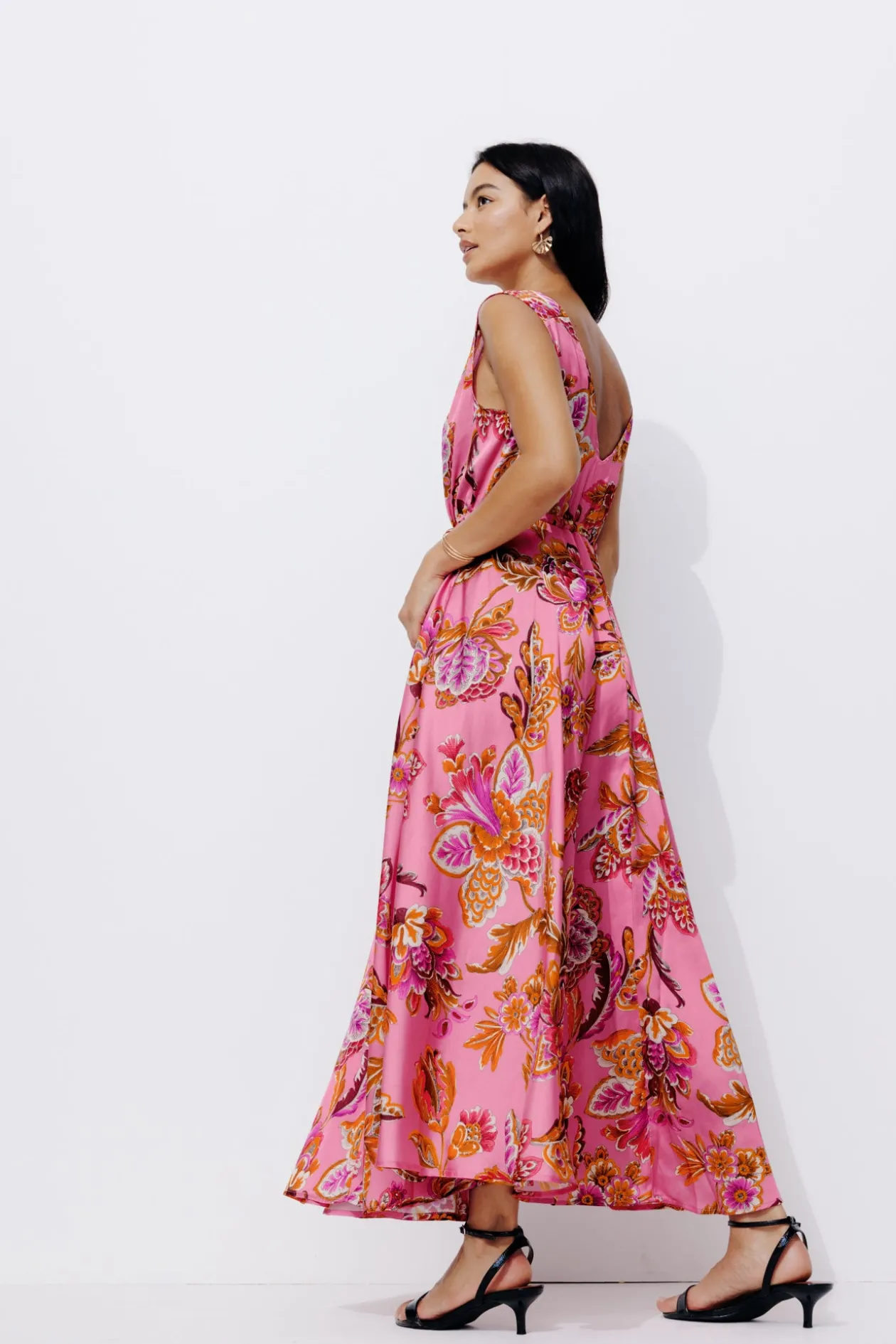 Promod Robe longue éco-conçue - Imprimé rose Imprimérose Flash Sale