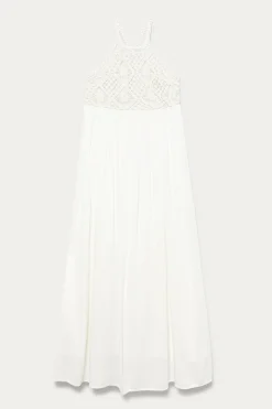 Promod Robe longue détail crochet - Ecru Clearance
