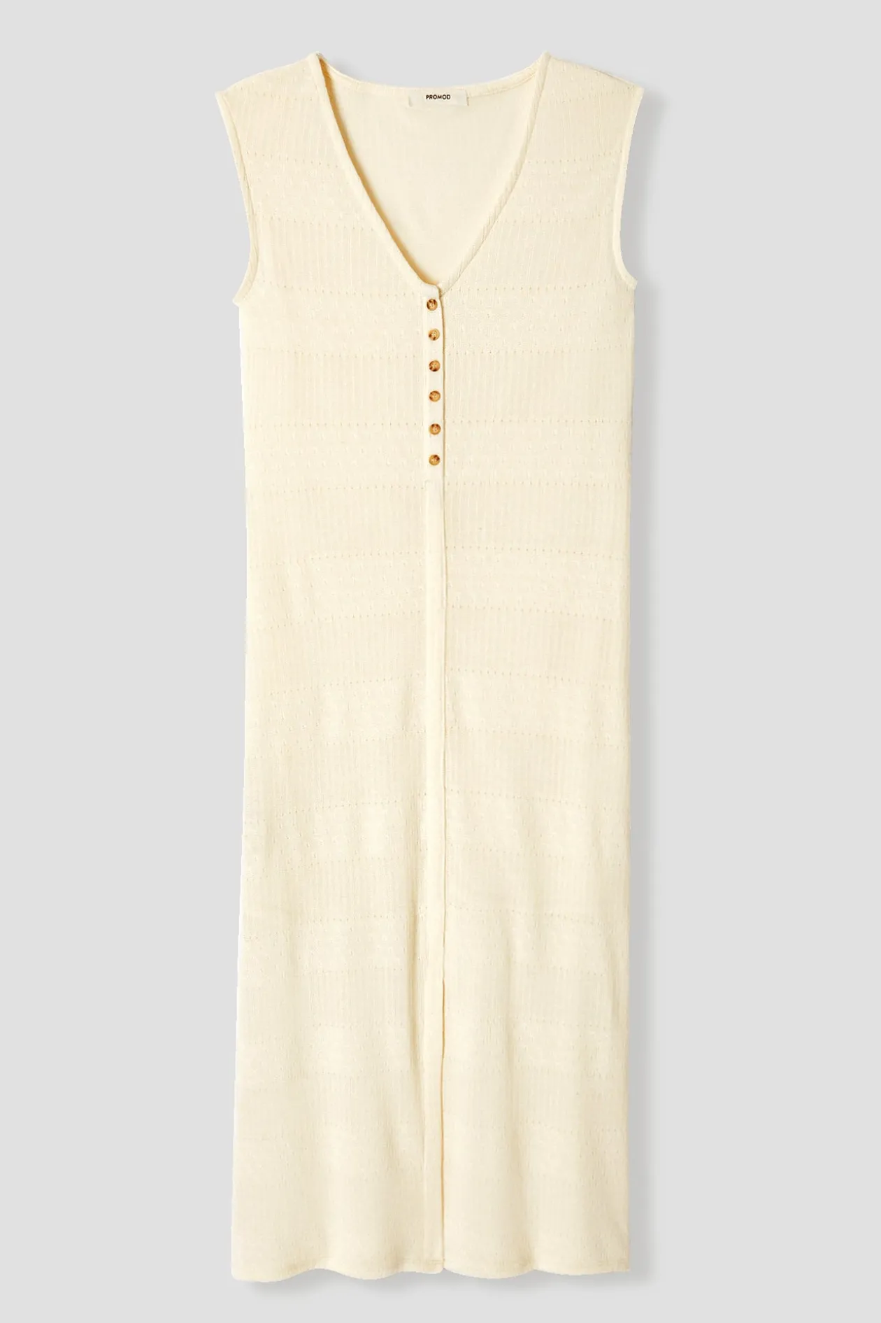 Promod Robe longue effet pointelle - Beige Sale
