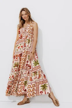 Promod Robe longue imprimée Femme - Imprimé écru Impriméécru New